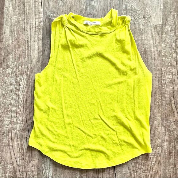 We The Free Yellow Muscle Tee Sleeveless with High Neckline Medium - Picture 1 of 5